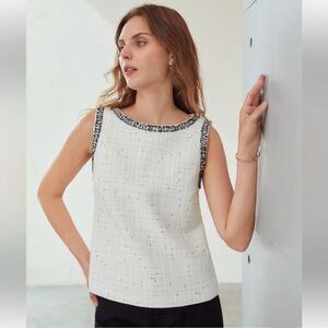 NWT ELEGANT TWEED TANK TOP XS